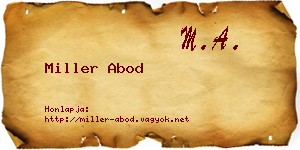 Miller Abod névjegykártya